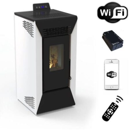 Stufa a pellet wifi Courmayeur 8,74 kw  Bianco
