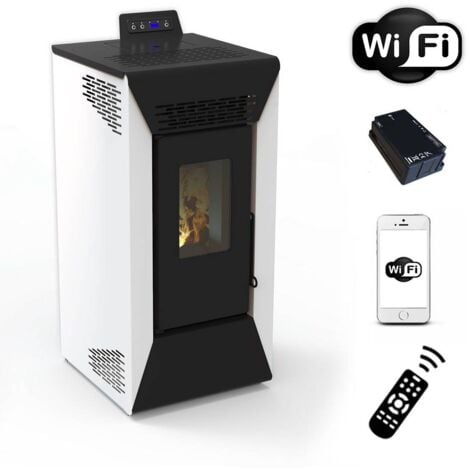 Stufa a pellet wifi Courmayeur 8,74 kw  Bianco