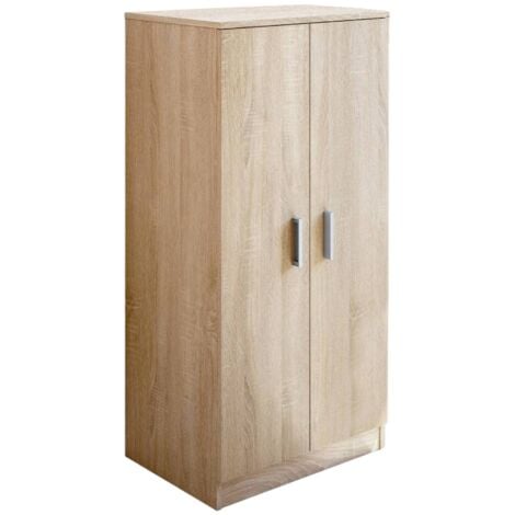 Dmora Armadio multiuso Corona, Mobile ausiliario a 2 ante, Mobile basso portascarpe con 6 ripiani, Scarpiera moderna, cm 55x36h108, Rovere, con imballo rinforzato
