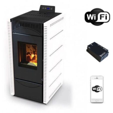 Stufa a pellet wifi ventilata Cortina 11 kw Bianco - San Marco