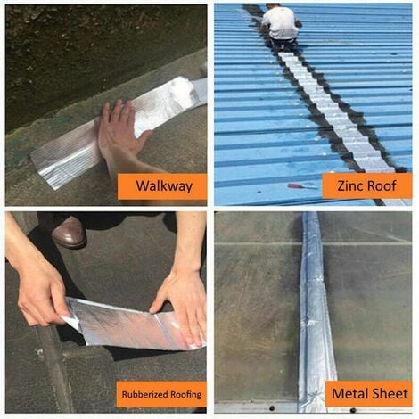Nastro in alluminio super impermeabile in gomma butilica per edilizia Packaging - 100mm x 5M