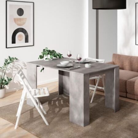 Skraut Home - Consolle allungabile, Tavolo consolle allungabile , 140, Per 6 persone,  Tavolo da pranzo, Stile moderno, Cemento