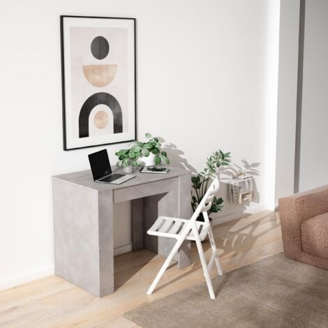 Skraut Home - Consolle allungabile, Tavolo consolle allungabile , 140, Per 6 persone,  Tavolo da pranzo, Stile moderno, Cemento