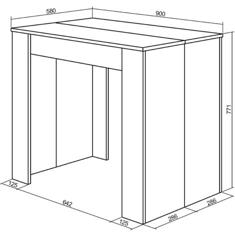 Skraut Home - Consolle allungabile, Tavolo consolle allungabile , 140, Per 6 persone,  Tavolo da pranzo, Stile moderno, Cemento