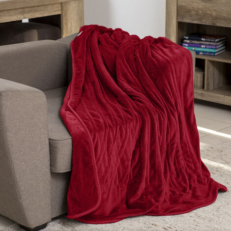 sinnlein® Termocoperta Scaldasonno 160 x 120 cm Bordeaux  Certificato TÜV SÜD GS  Scaldaletto Elettrico con Spegnimento Automatico  Coprimaterasso Termico  Timer  9 Livelli di Temperatura