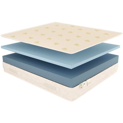 Baldiflex Materasso Memory Foam 23 cm Easy Super Top con fodera Aloe Vera Piazza e mezza misura 120x190 cm