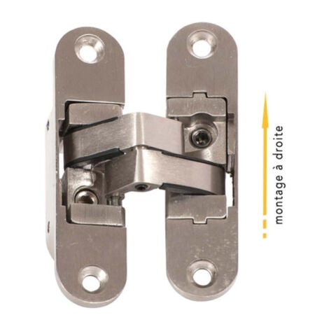 Cerniera invisibile "KLOSE Besser" in alluminio 3D - Colore Acciaio inox Satinato.  Destra