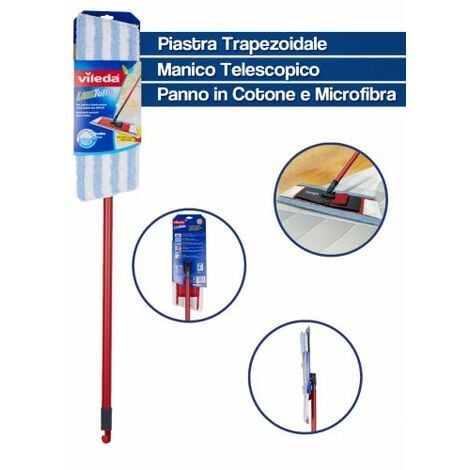 SUPERMOCIO LAVATUTTO VILEDA LAVA PAVIMENTI PANNO IN MICROFIBRA CON MANICO 51458