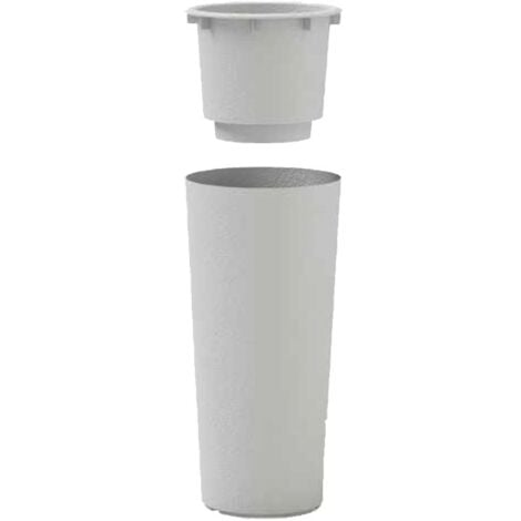 Vaso alto Cache-pot Veca Clou Rotondo Altezza 65 cm- con Cache Pot - Colore: Antracite
