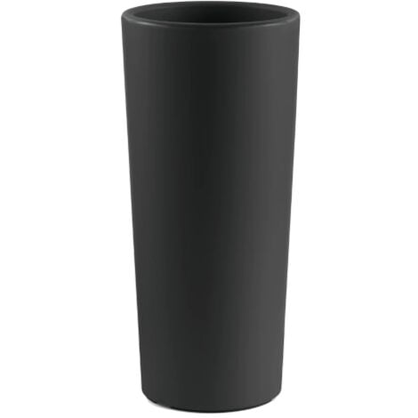 Vaso alto Cache-pot Veca Clou Rotondo Altezza 65 cm- con Cache Pot - Colore: Antracite