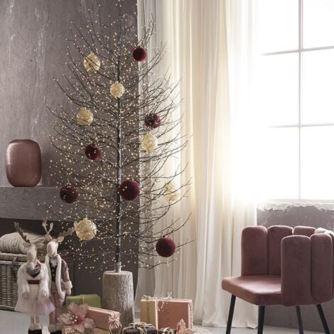 Albero luminoso "Faggio" con rami a microled luce calda da interno ed esterno -120 cm / Bianco