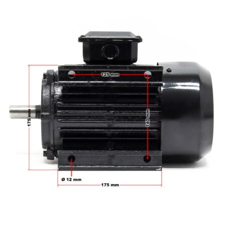 Wiltec Motore elettrico trifase asincrono, 400V, 2 poli 2,2 kW (3CV), avvolgimento in alluminio, montaggio B3