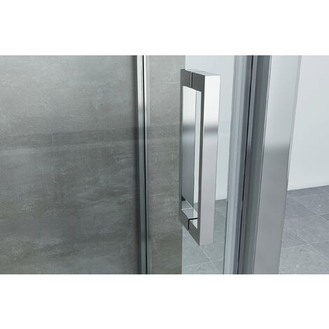 Box doccia angolare parete fissa e porta scorrevole reversibile vetro 6 mm 77,5-80 ANTA FISSA + PORTA 115-120