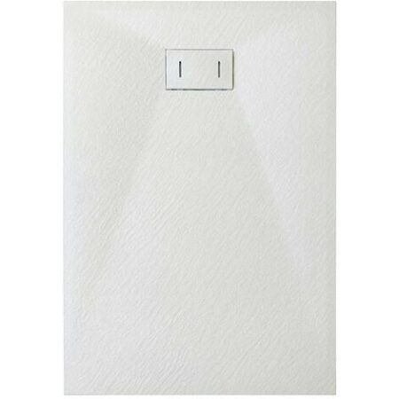 Piatto Doccia In SMC Vetroresina Effetto Pietra H 2,6 Cm Con Piletta Di Scarico Inclusa 70-170 Bianco