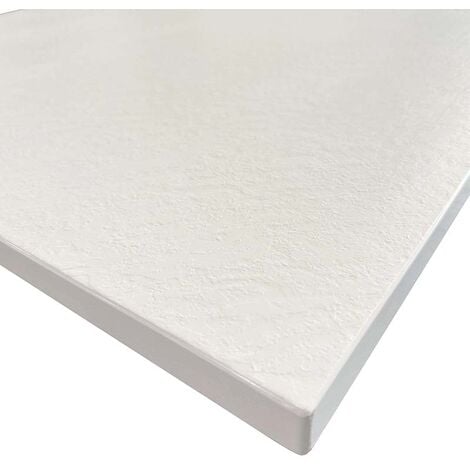 Piatto Doccia In SMC Vetroresina Effetto Pietra H 2,6 Cm Con Piletta Di Scarico Inclusa 70-170 Bianco