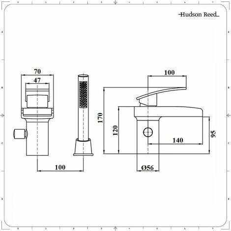 Batteria Bordo Vasca e Lavabo a 2 Fori con Miscelatore a Cascata e Doccetta  - Rhyme