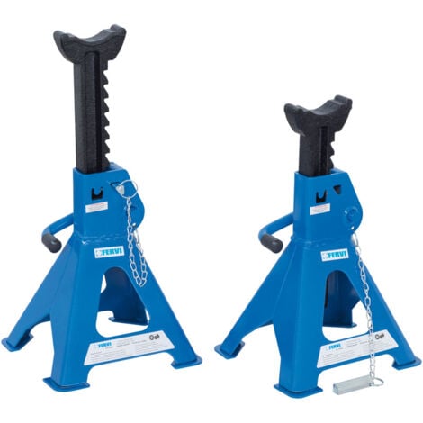Coppia cavalletti cric regolabili per auto moto solleva crick 3 ton Fervi 0069/3