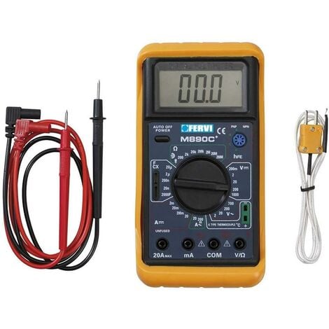 Multimetro tester digitale professionale ac dc sonda temperatura Fervi t050