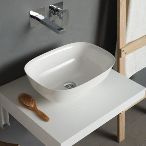 Mensola Di Appoggio Per Lavabo Bianco Spazzolato 60 Cm  Valentina