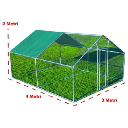Gabbia per animali da esterno - Recinto per Polli 3 x 4m x 2m H - 12 mq