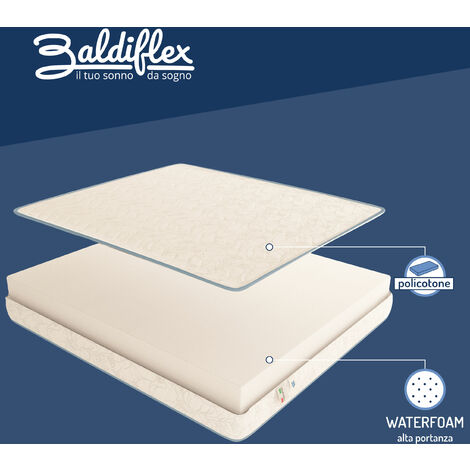 Baldiflex Materasso H 12 Cm Ortopedico Medio Rigido 100% Made in Italy Basic Bordato, Matrimoniale con Rivestimento Anallergico, misura 170x190 cm