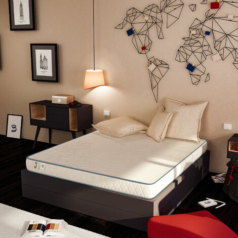 Baldiflex Materasso H 16 Cm Ortopedico Medio Rigido 100% Made in Italy Basic Sfoderabile Piazza e Mezza con Rivestimento Anallergico, misura 120x200 cm