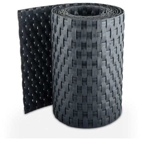 Striscia occultante RATTAN sintetico per schermatura recinzioni h 19 cm x 2.02 m ANTRACITE