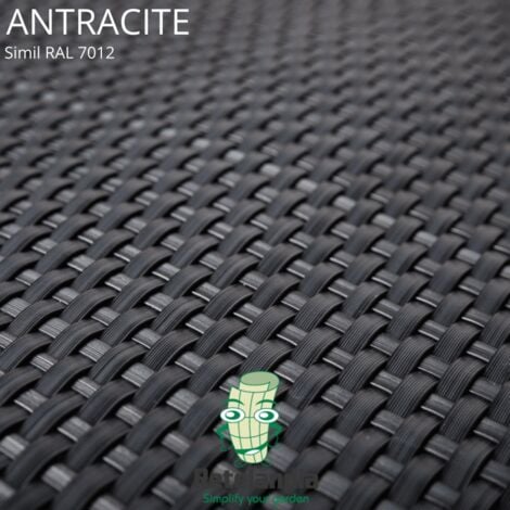 Striscia occultante RATTAN sintetico per schermatura recinzioni h 19 cm x 2.02 m ANTRACITE