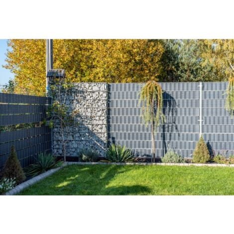 Striscia occultante RATTAN sintetico per schermatura recinzioni h 19 cm x 2.02 m ANTRACITE