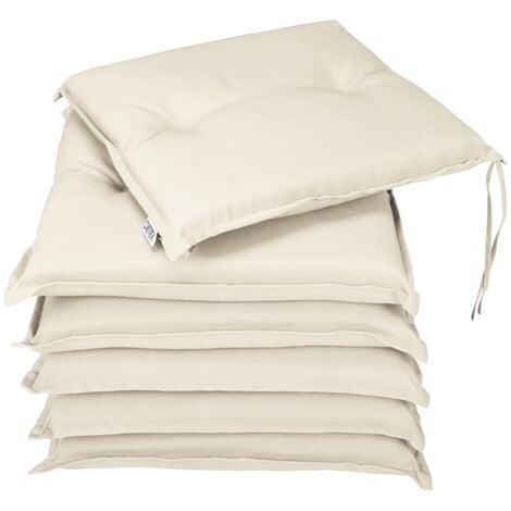 Detex Cuscini Boston coprisedie imbottito set 6 pezzi idrorepellente cucina giardino  Beige