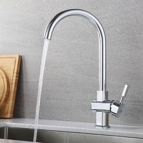 Auralum Rubinetto Cucina Classico Girevole a 360 con gorgogliatore removibile Rubinetto In Ottone Miscelatore Monocomando Per Lavandino Rubinetti Acqua Calda e Fredda