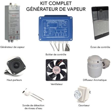 Kit di bagni generatore di vapore di piccolo volume 2,8kw display LCD con accessori