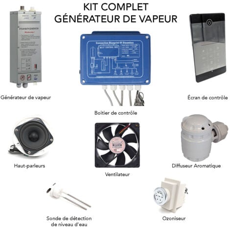 Kit di bagni generatore di vapore di piccolo volume 2,8kw display LCD con accessori