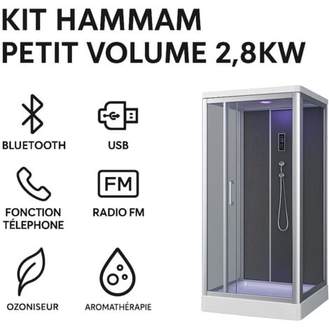 Kit di bagni generatore di vapore di piccolo volume 2,8kw display LCD con accessori