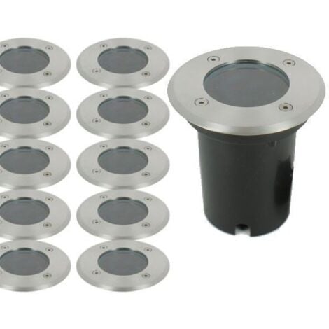 Set 10 faretti da incasso a pavimento CANYON INOX 304 GU10 IP67