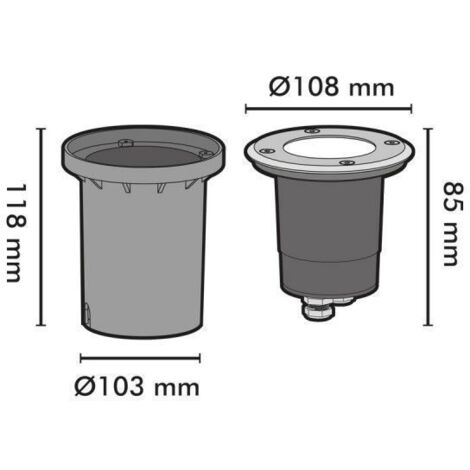 Set 10 faretti da incasso a pavimento CANYON INOX 304 GU10 IP67
