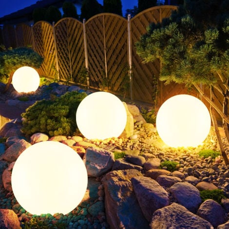 Set di 4 lampade a LED per esterni da giardino a energia solare con attacco a terra, luci da cortile, illuminazione per prato