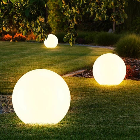 Set di 3 luci solari da giardino a LED per esterni, lampade a globo, prato, prato