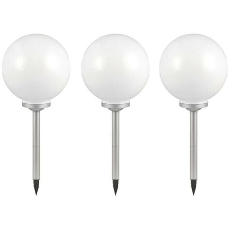 Set di 3 luci solari da giardino a LED per esterni, lampade a globo, prato, prato