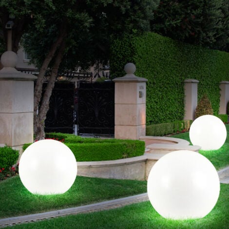Set di 3 luci solari da giardino a LED per esterni, lampade a globo, prato, prato