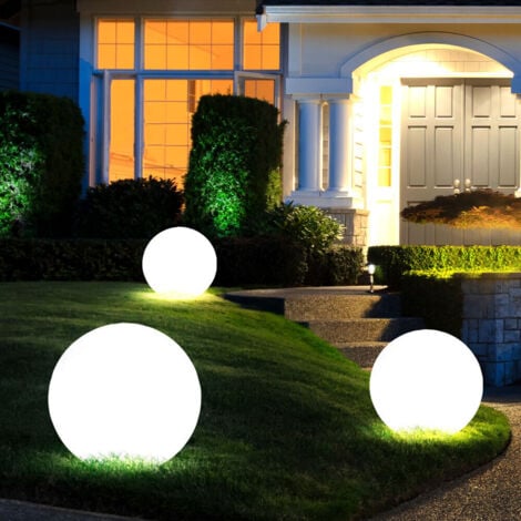 Set di 3 luci solari da giardino a LED per esterni, lampade a globo, prato, prato