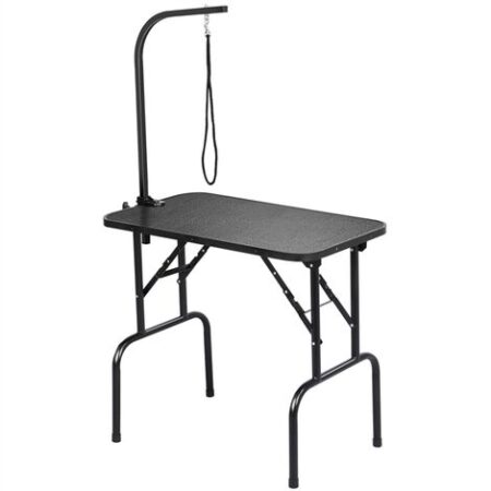 Yaheetech Tavolo da Toelettatura Cani Tosatura per Cani Gatti Animali Pieghevole con Laccio Portata 100 kg Nero