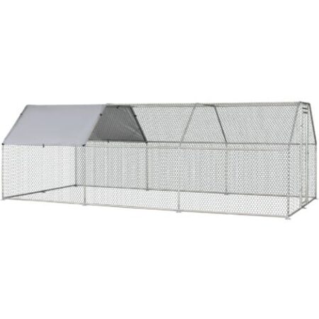 Pawhut Recinto Gabbia per Galline in Metallo Galvanizzato Impermeabile