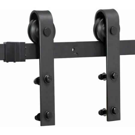 Yaheetech Binario per Porta Anta Scorrevole 8 FT/244 cm Kit Guida Ferramenta Anta Scorrevole in Legno da Parete Interno e Esterno