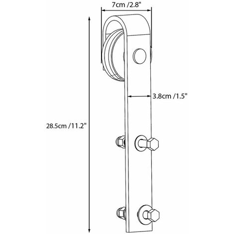 Yaheetech Binario per Porta Anta Scorrevole 8 FT/244 cm Kit Guida Ferramenta Anta Scorrevole in Legno da Parete Interno e Esterno