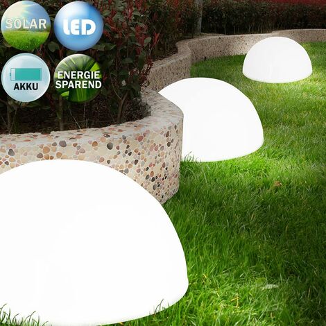 MONZANA® Set di luci solari LED rotonde da giardino 3 unità con sensore senza cablaggio