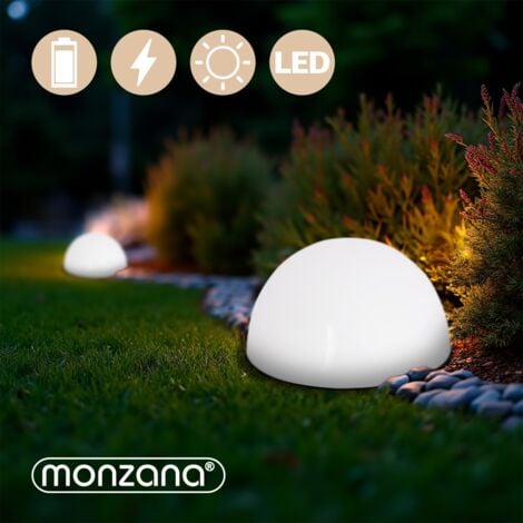 MONZANA® Set di luci solari LED rotonde da giardino 3 unità con sensore senza cablaggio