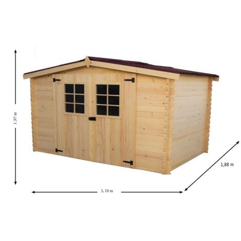 Casetta foresta mod. alpina in legno massello ad incastro 20 mm 300x185 senza pavimento - Foresta