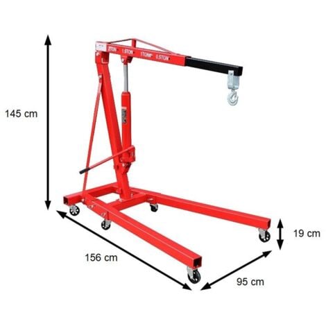 Gru idraulica pieghevole gruetta per officina sollevamento motori 2000 kg