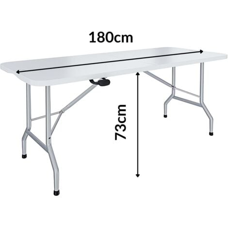 Tavolo Pieghevole in plastica HDPE 180x75 Rettangolare Cilvani
